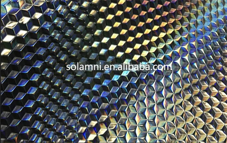 Embossed Colorful Holographic Three-dimensional Pu Leather