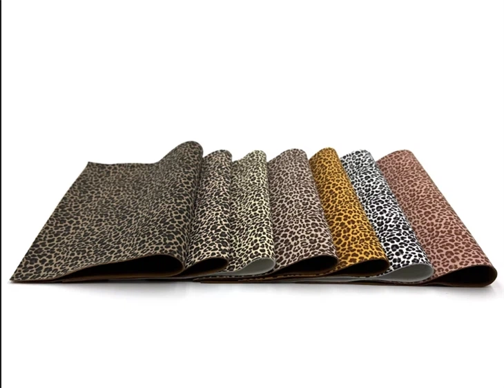 New Products Animal Print Leopard Print Frosted Feel Film Process PU Leather For Shoes