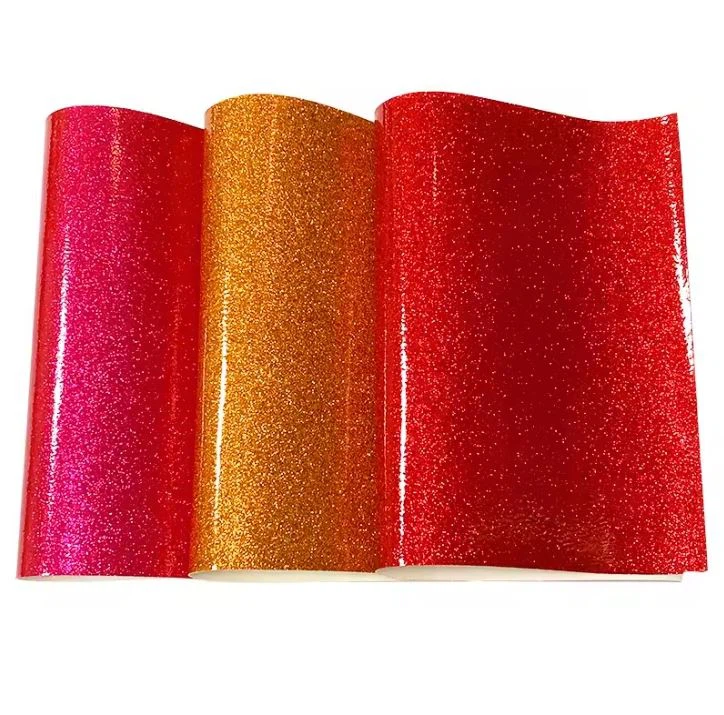 Smooth Shiny Glitter Material PVC Vinyl Faux Leather
